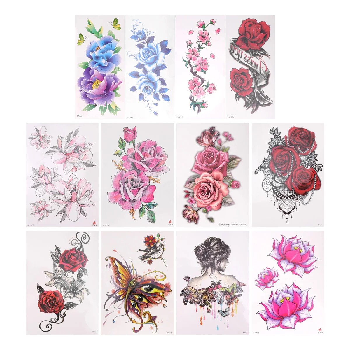 

12pcs Temporary Stickers Flower Body