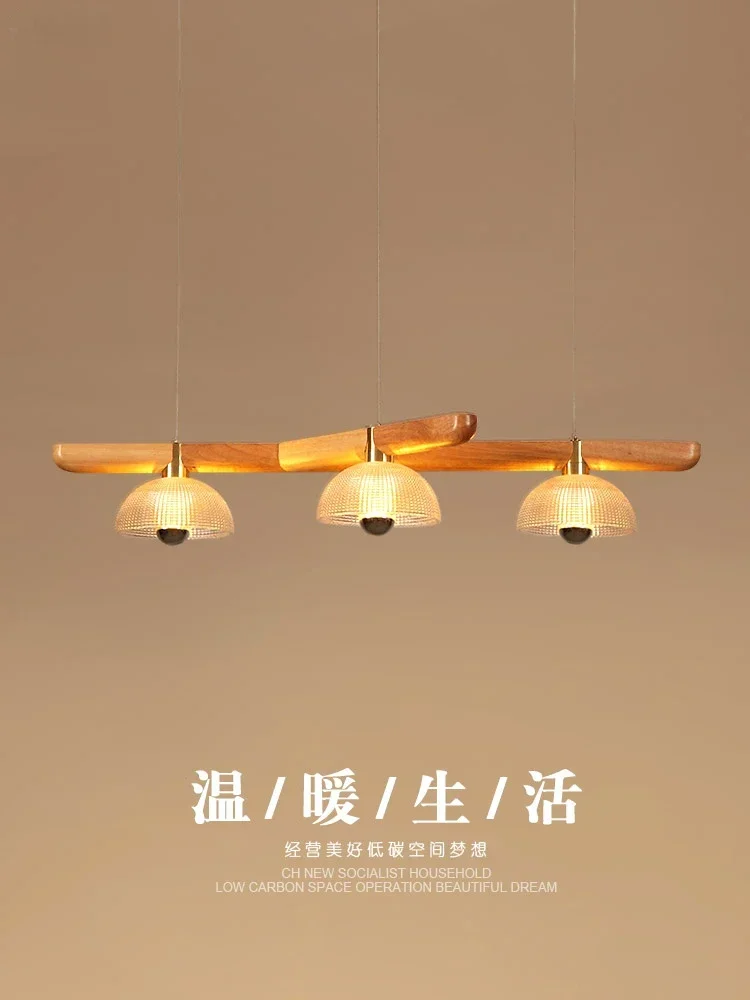 

Dining Room Chandelier Three-Head Nordic Log Ins Chandelier Simple Modern Dining Table Bar Creative Net Red Sun Lamp
