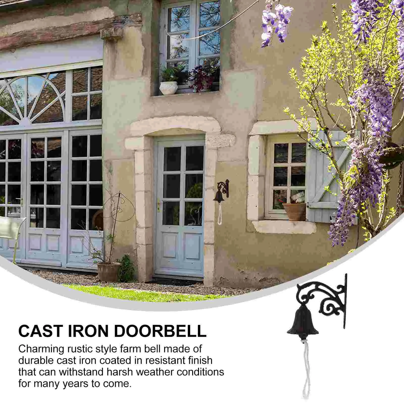 Дверной звонок декор из чугуна настенный уличный сельский деревенский стиль