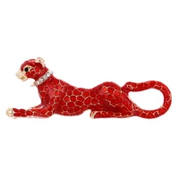 new fashion climbing leopard brooch pins for women and men enamel animal brooches winter luxury jewelry gift jewelry
