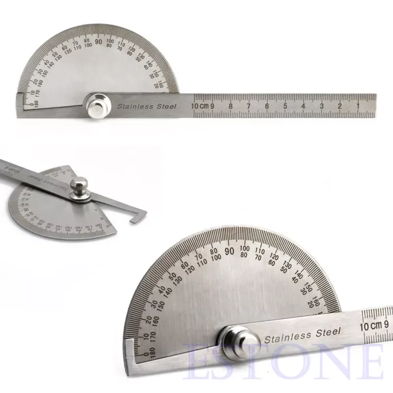 

Stainless Steel 180 degree Protractor Angle Finder Arm Measuring Ruler Tool