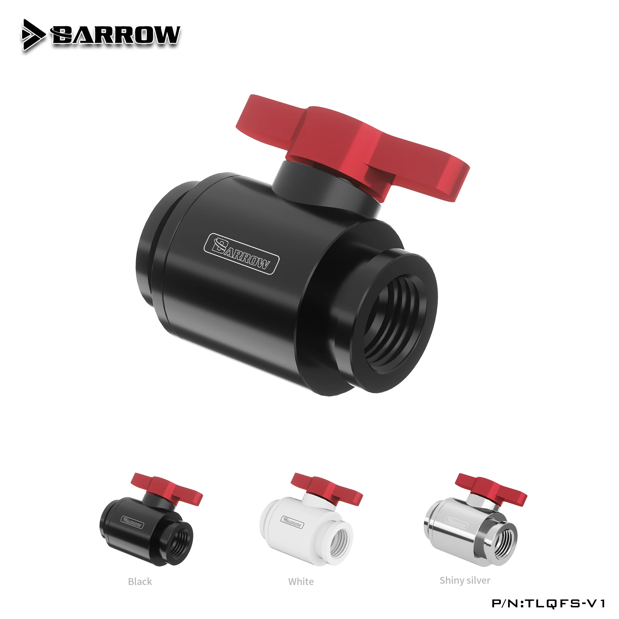 

Barrow Water Cooling Mini Double Female Thread Ball Valve Red Lever TLQFS-V1