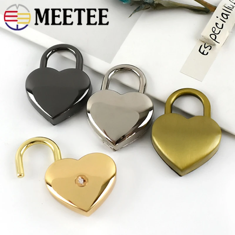 MEETEE 2/4шт. Замок-защелка без ключа в виде сердца с пружиной 25X34 мм для декорирования замков шкафов, ювелирных изделий и мебели в стиле DIY.