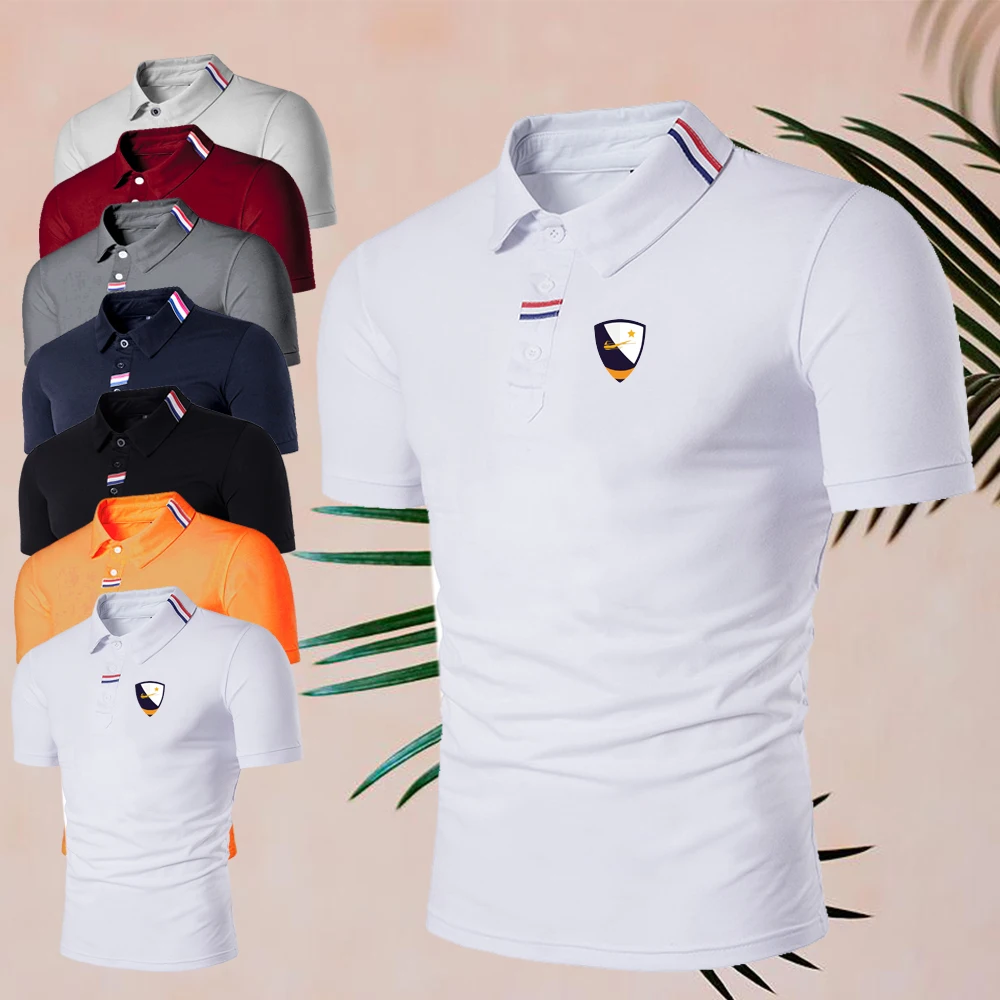 

2023 Fashion Summer Golf Sports New Men's Quick-Drying Polo Shirt Casual Short-Sleeved Comfortable Breathable T-Shirt