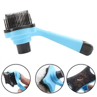 plastic push brush for cat and dogs pet grooming bath brush hair remover brush dog cat combs pet supplies cat comb