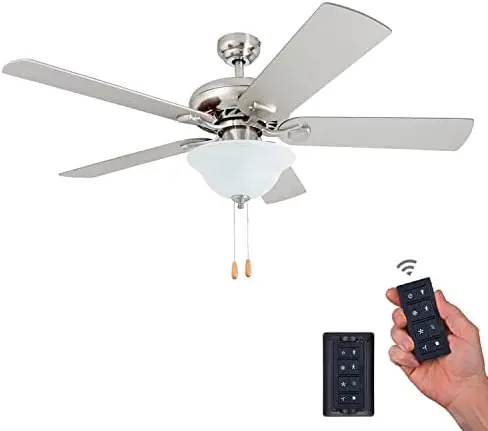 

Fischer Traditional Ceiling Fan (3 Speed Remote), 52", Chilled Gray/Chocolate Maple, Brushed Nickel Usb fan Mini fan Portable fa