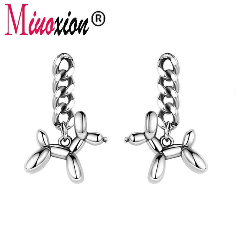 Miuoxion Ретро 925 штамп воздушный шар собака цепь серьги вечерние для женщин особенность очаровательный подарок для девушки