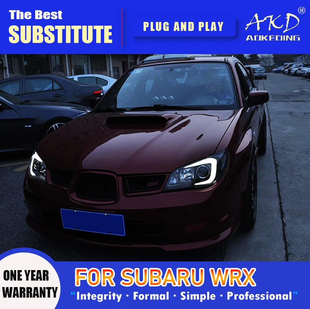 Фара AKD для Subaru WRX светодиодный фары 2005-2012 Impreza DRL сигнал поворота фара дальнего