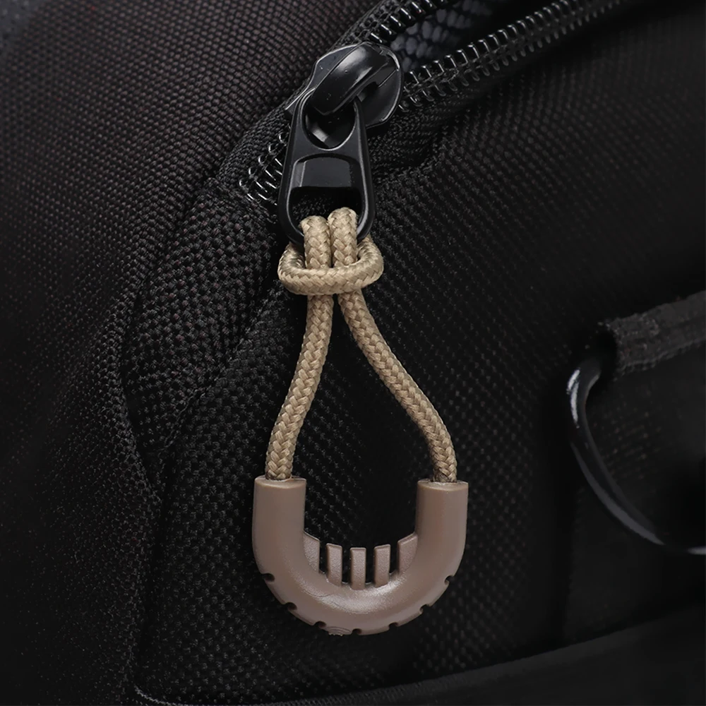 

5/10PCs EDC MultiPurpose Zipper Rope Black Camping Equipment Anti-theft Zipper Longer Tail Rope Bags Clip Buckle Outdoor Travel