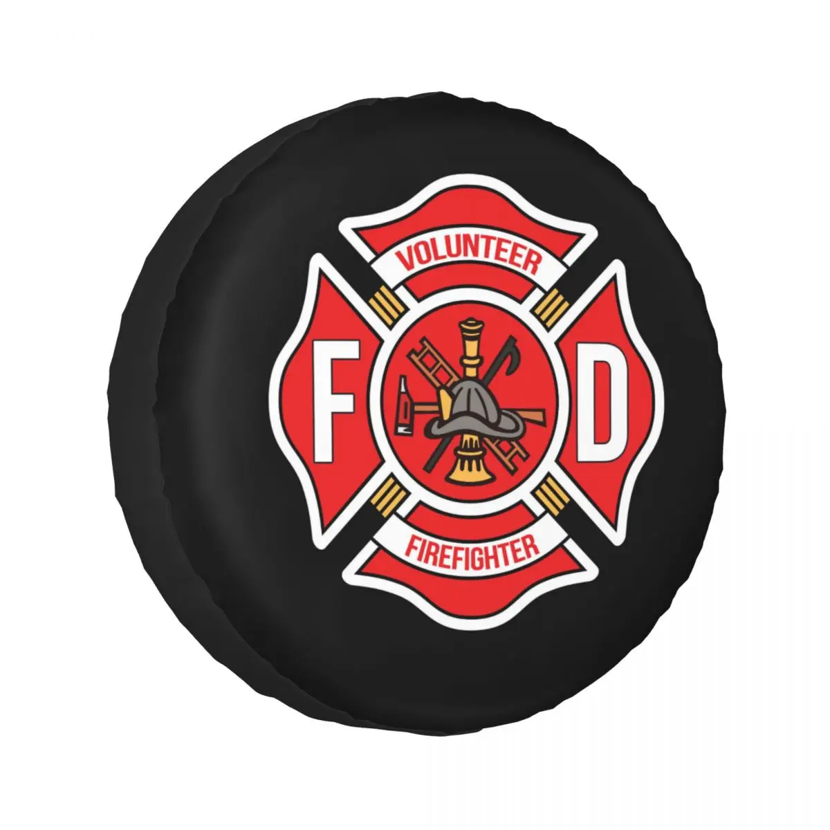 

Volunteer FireFighter Spare Tire Cover Universal Waterproof Protection Wheel Cover Fit for Jeep Trailer RV SUV Camper Vehicle