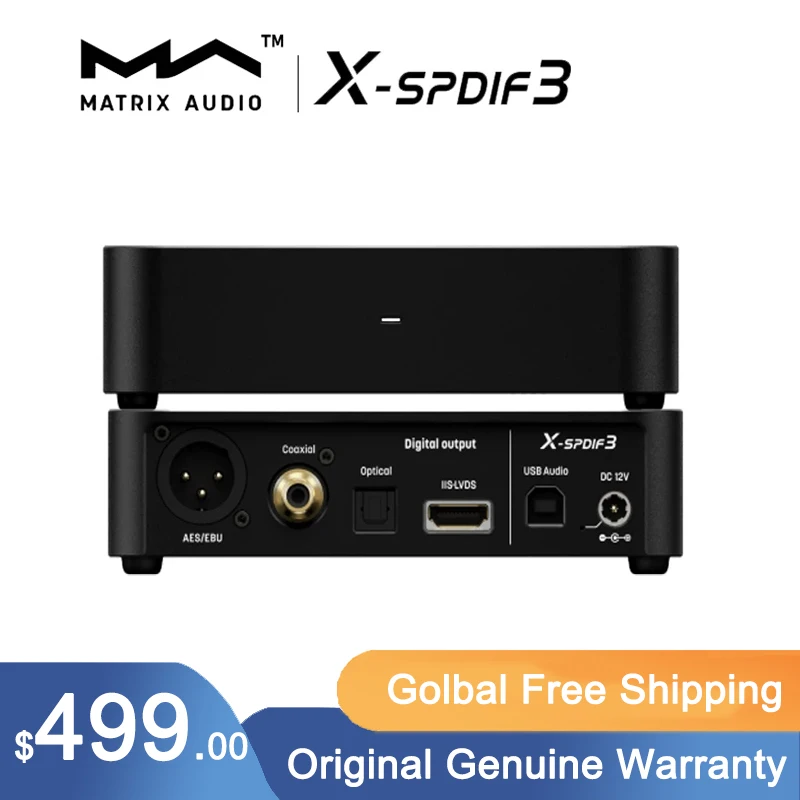

Цифровая аудиоинтерфейса Matrix X-SPDIF 3 USB, IIS-LVDS/коаксиальный/оптический/AES/EUB 768 кГц/32 бит DSD512, USB-интерфейс