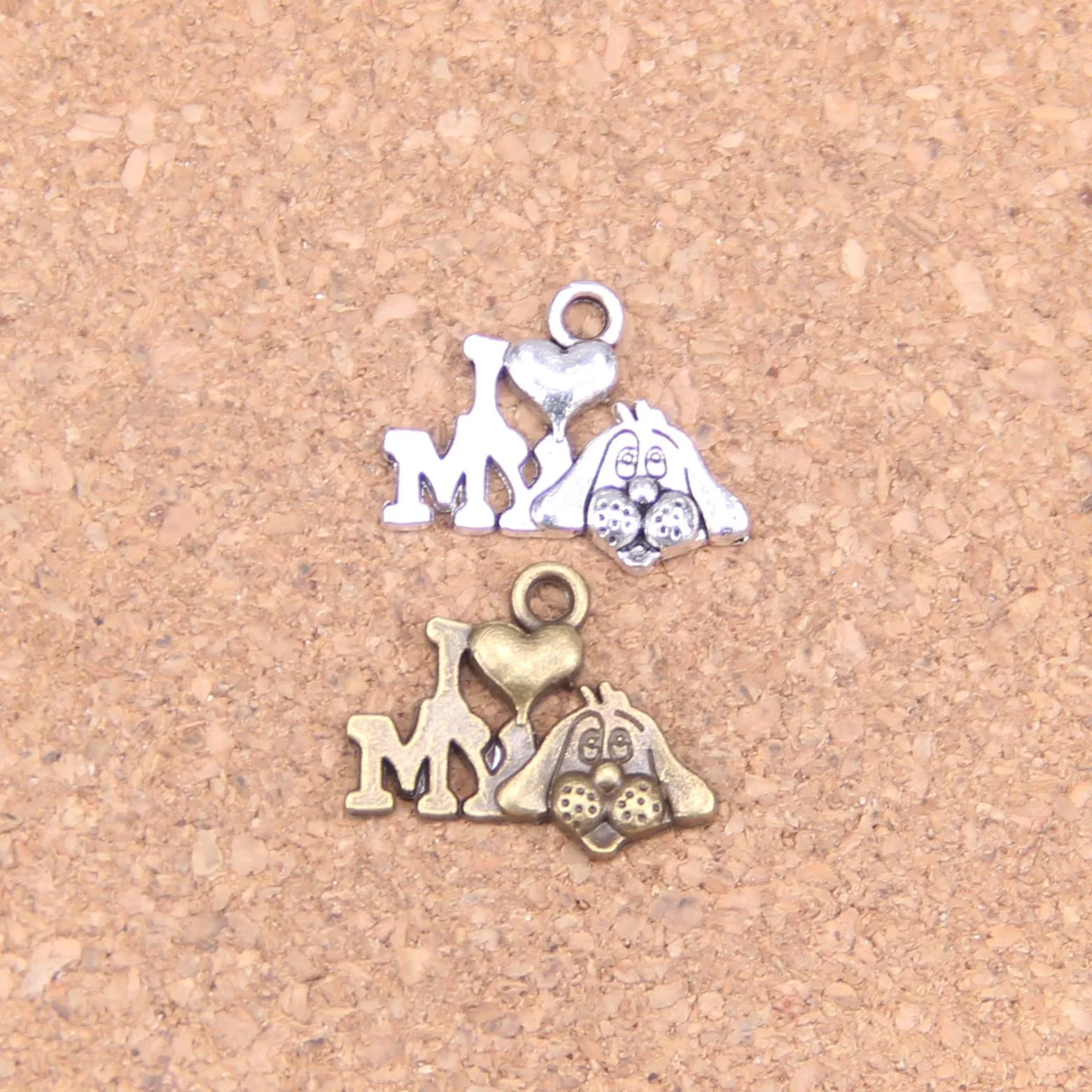 

120 шт. Подвески «Я люблю мою собаку», стиль 17 мм, винтажное искусство, «сделай сам» для браслета, ожерелья