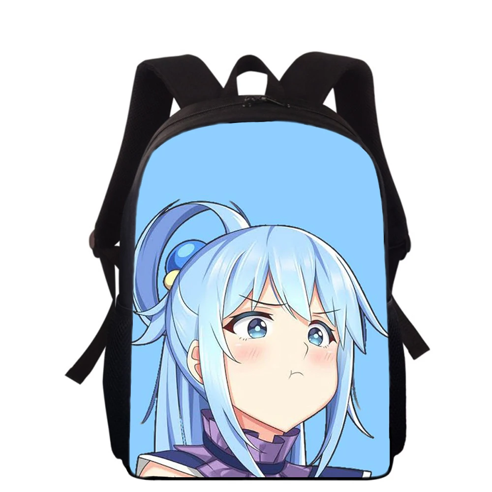 Konosuba Aqua cute Anime 15” 3D Print Kids Backpack Primary School Bags for Boys Girls Back Pack Students School Book Bags