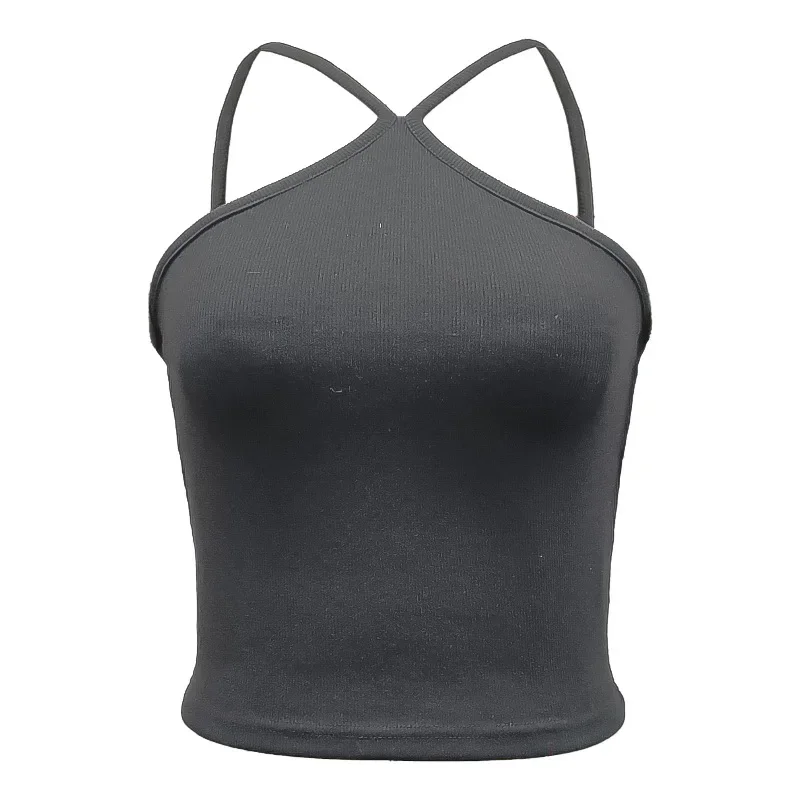 2024 новая женская простая современная свежая сексуальная однотонная майка без