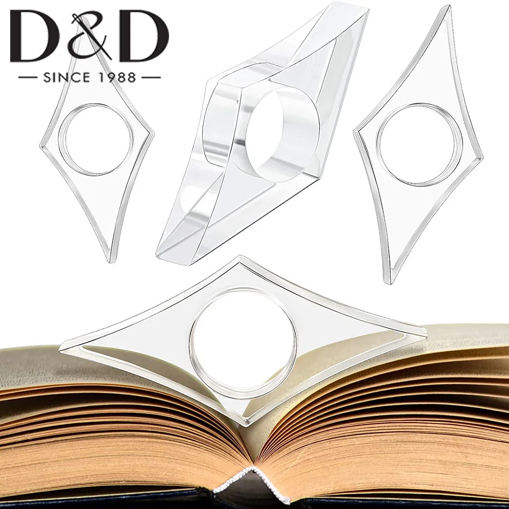 

1Pcs Acrylic Transparent Page Spreader Multi-Function Thumb Ring Page Holder Bookmark Book Expander Student Reading Tool