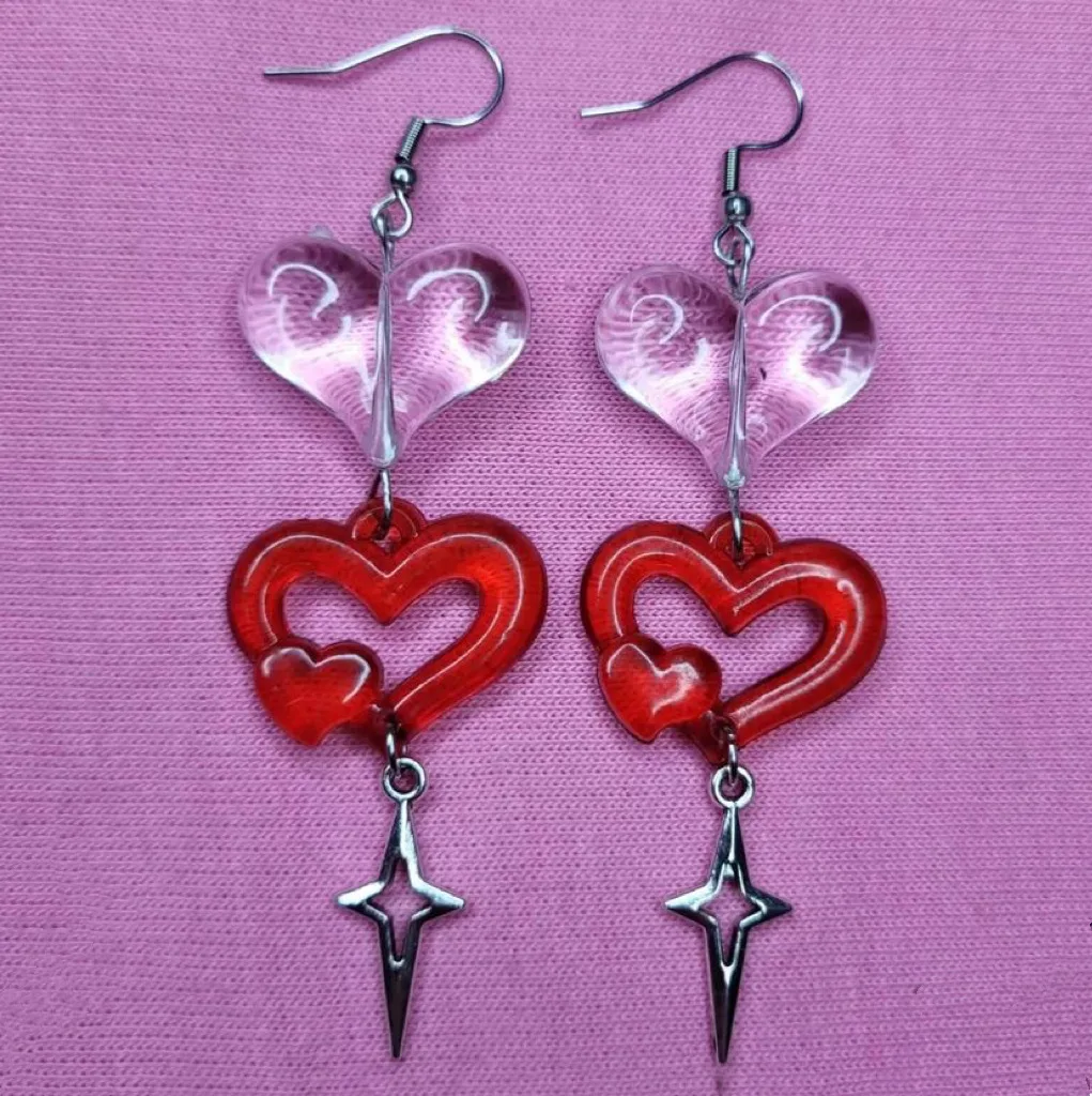 Акриловые серьги-подвески в стиле Харадзюку |