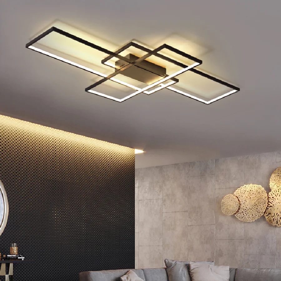 

NEO GLeam New Black or White Aluminum Modern Led Chandelier For Living Room Bedroom Study Room AC85-265V Ceiling Chandelier