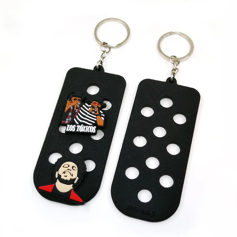 500pcs Soft EVA Keychain with Holes fit Shoe Charms Clog Charm Storage Key Board Key Ring Ornaments