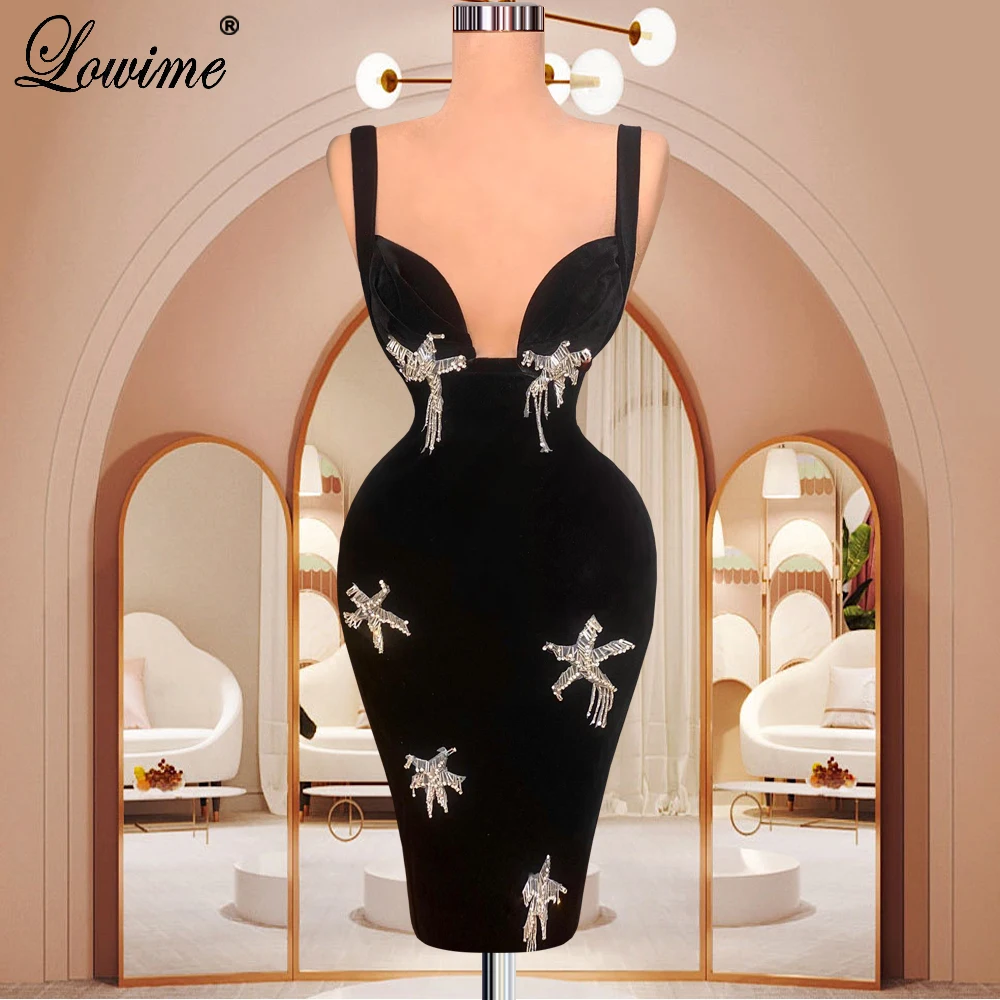 

Женское коктейльное платье-русалка, Черное Платье До Колена на тонких бретельках, Пляжное платье для выпускного вечера, лето