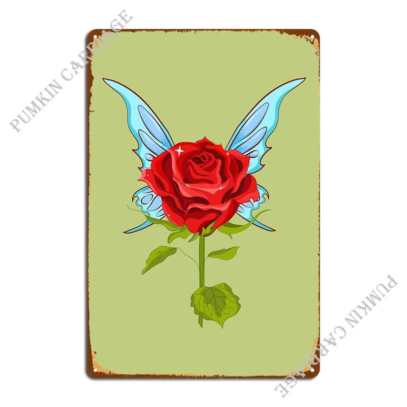 

Fairycore с феей роз металлический знак вечерние Печатный кинотеатр таблички кухня жестяной знак плакат