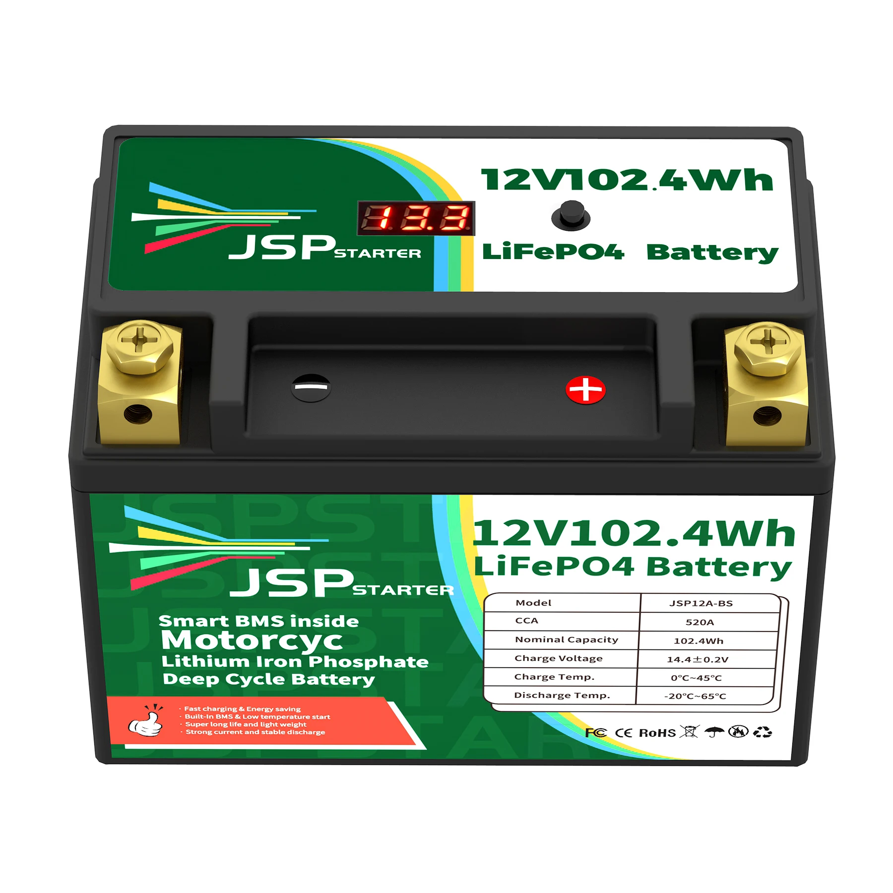 Фосфатный литий-железо-фосфатный Аккумулятор для мотоцикла