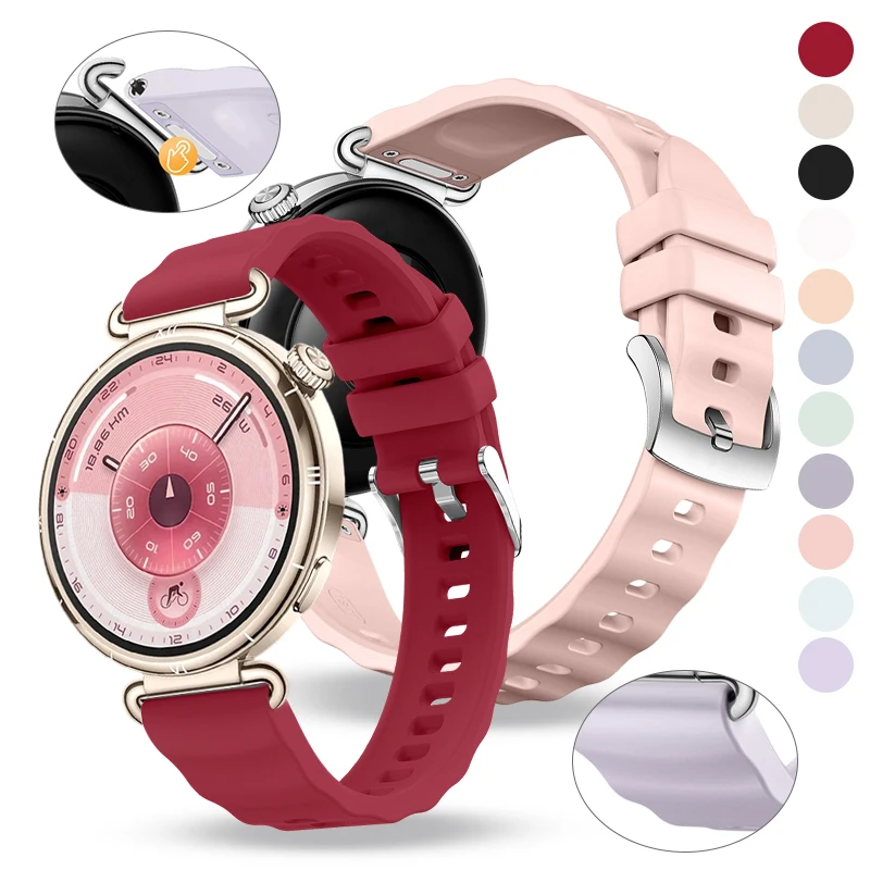Фото Официальный ремешок подходит для Huawei Watch GT6 41 мм, быстросъемный силиконовый ремешок с кнопкой для Huawei Watch 5/GT5pro 42 мм GT5 GT4 41 мм №1