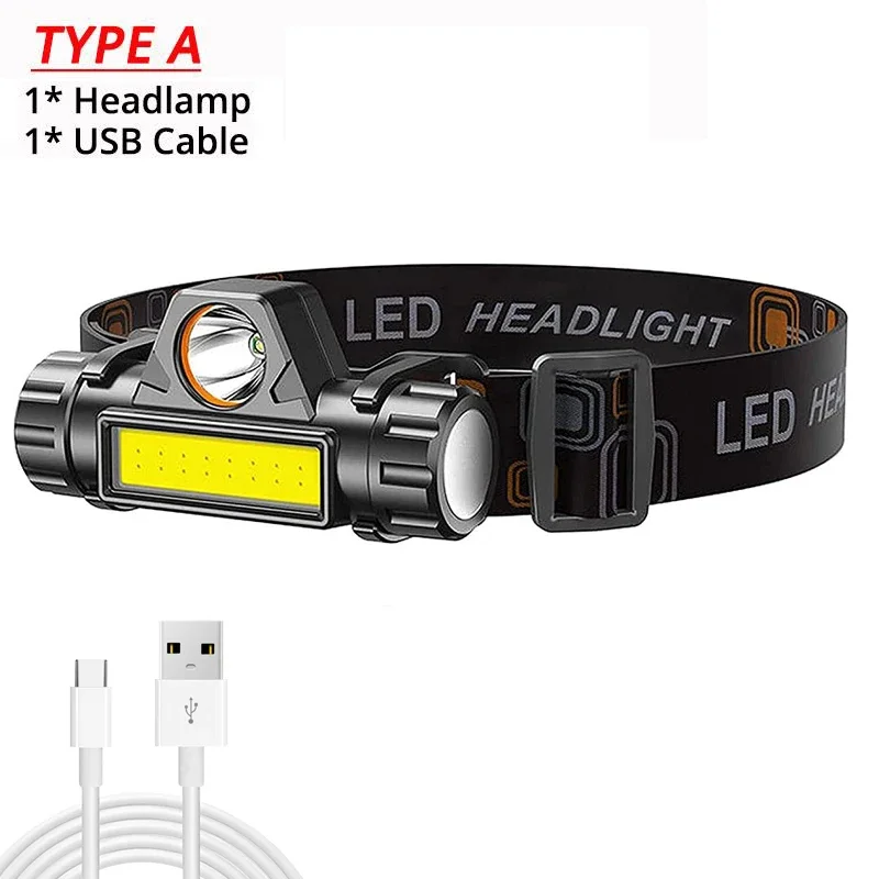 

Водонепроницаемый налобный фонарь COB LED для кемпинга