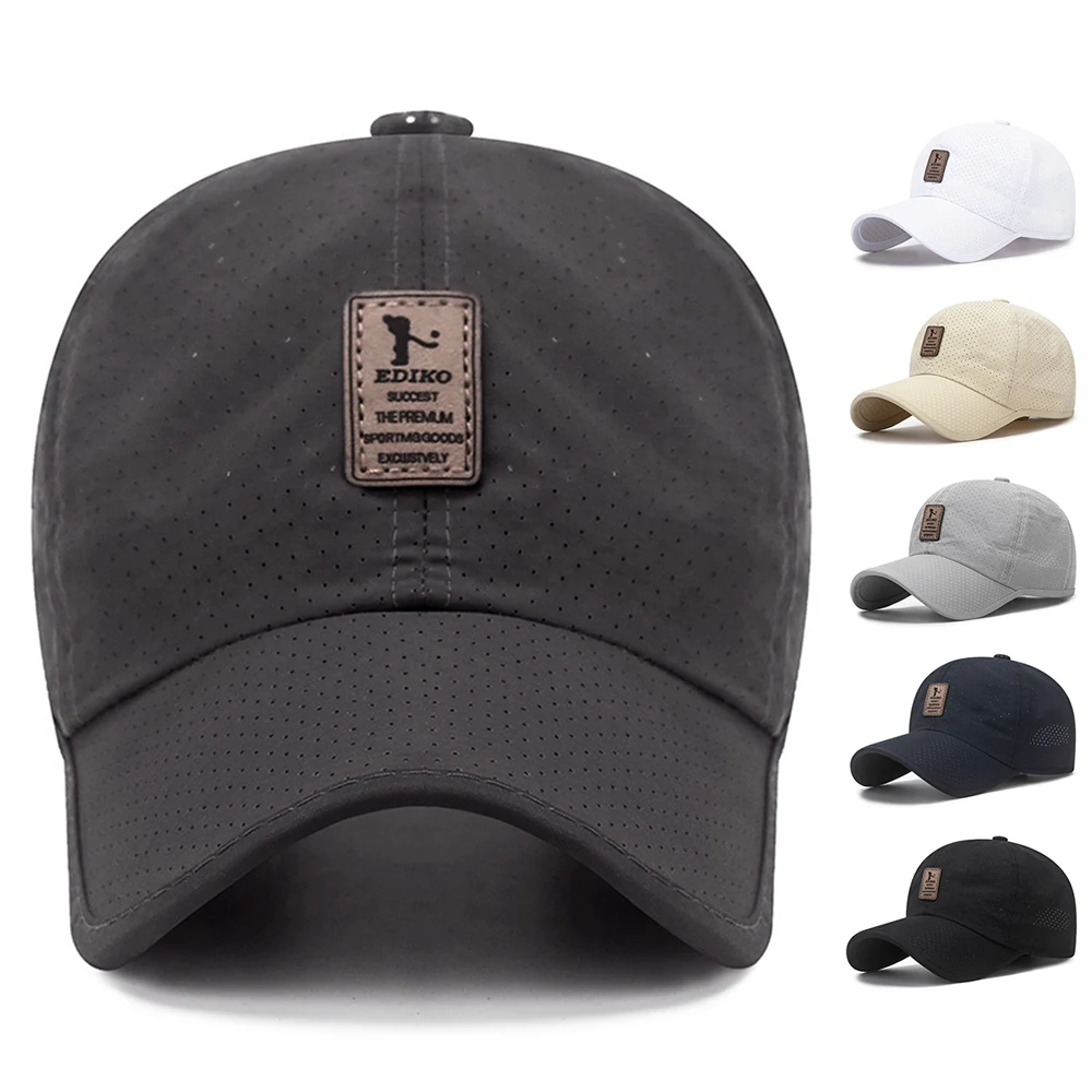 

New Men Women Summer Baseball Cap Quick Drying Hats Unisex Breathable Sport Pure Color Snapback Hat bone baseball hat