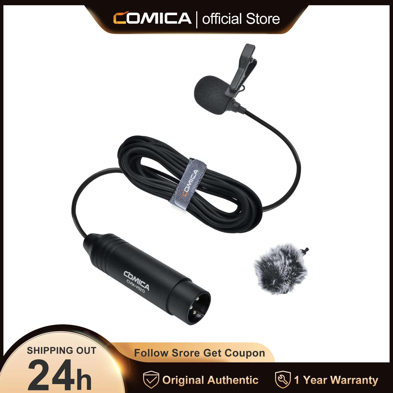 

Comica CVM-V02O Lavalier Microphone Wired Lapel Microphone XLR Omnidirectional Mic For Camcorder Youtube Vlog Blogger