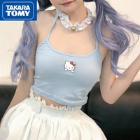 takara tomy hello kitty summer girls short sling t shirt cute slim sweet cartoon print versatile vest bottoming shirt