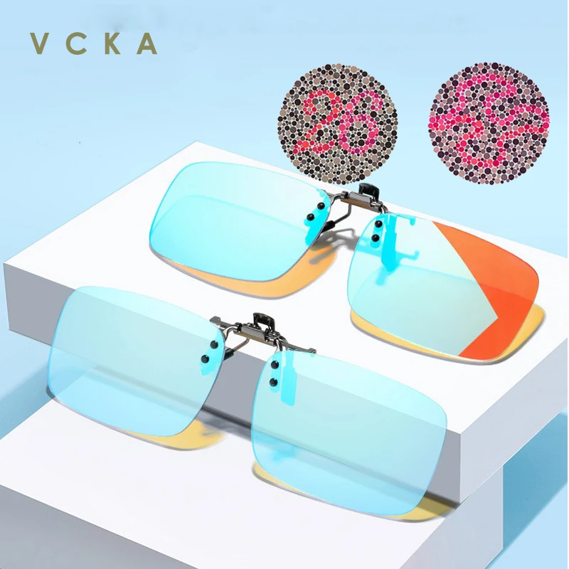 VCKA Clip Glasses  People With Red-green Colorblindness And Color Weakness Two-sided Coating Lenses Spectacles Driving Eyewear