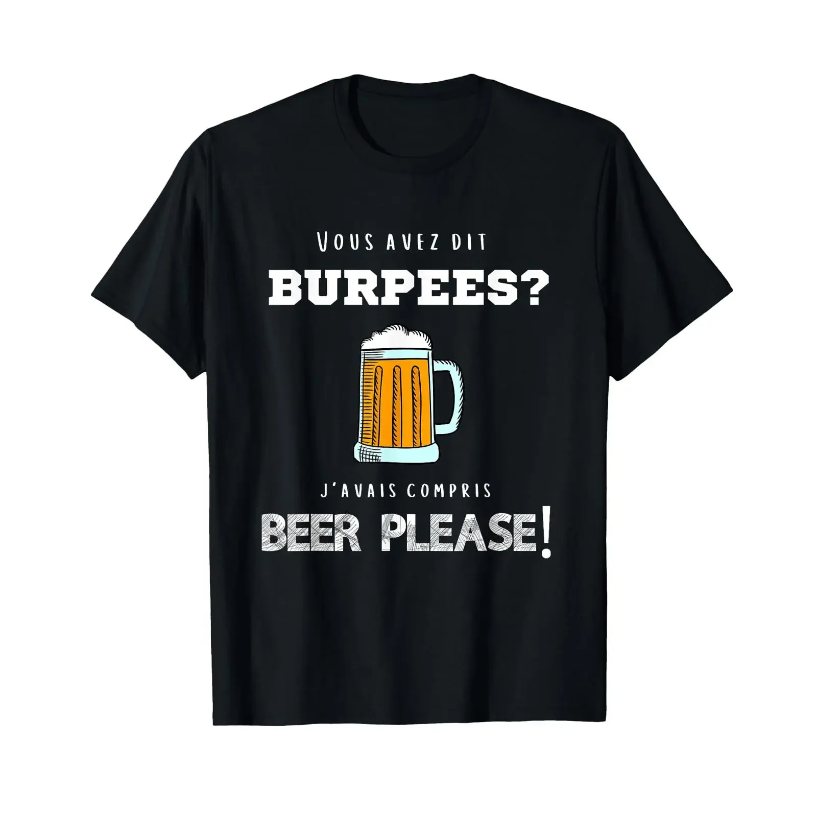 Фото Футболка Burpees I understood Beer please, черная, S, винтажная, с эффектом потертости, модная, уличная, мужская, дышащая, универсальная, удобная №1
