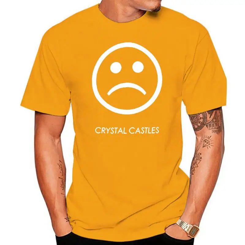 

Crystal Castles Men&#39S Sad Face Slim Fit T-Shirt Black Fashion Classic Tee Shirt