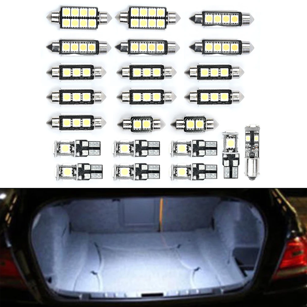 

For Dome Light Car Bulb Interior LED Lights Car Lights 23pcs Canbus Lamp Bulbs License Plate Light Map Dome Lights