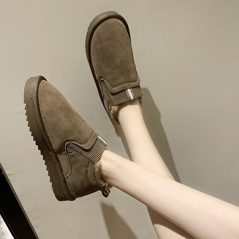 

Cotton Shoes Women Winter 2022 New Short Leg Snow Boots with Velvet and Thick To Keep Warm A Foot Boot Bean Shoes Women Shoes