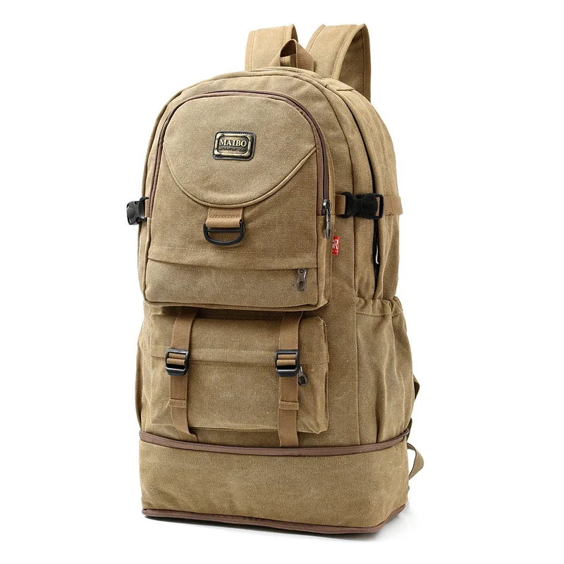 

Backpack Canvas bag; Male And Women Outdoor Backpack Large Capacity Duffel Bag multi-function Walking Backpack