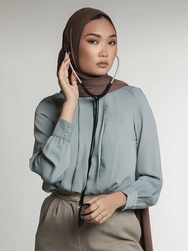 Эластичный стильный женский мусульманский тюрбан с отверстиями для ушей удобная