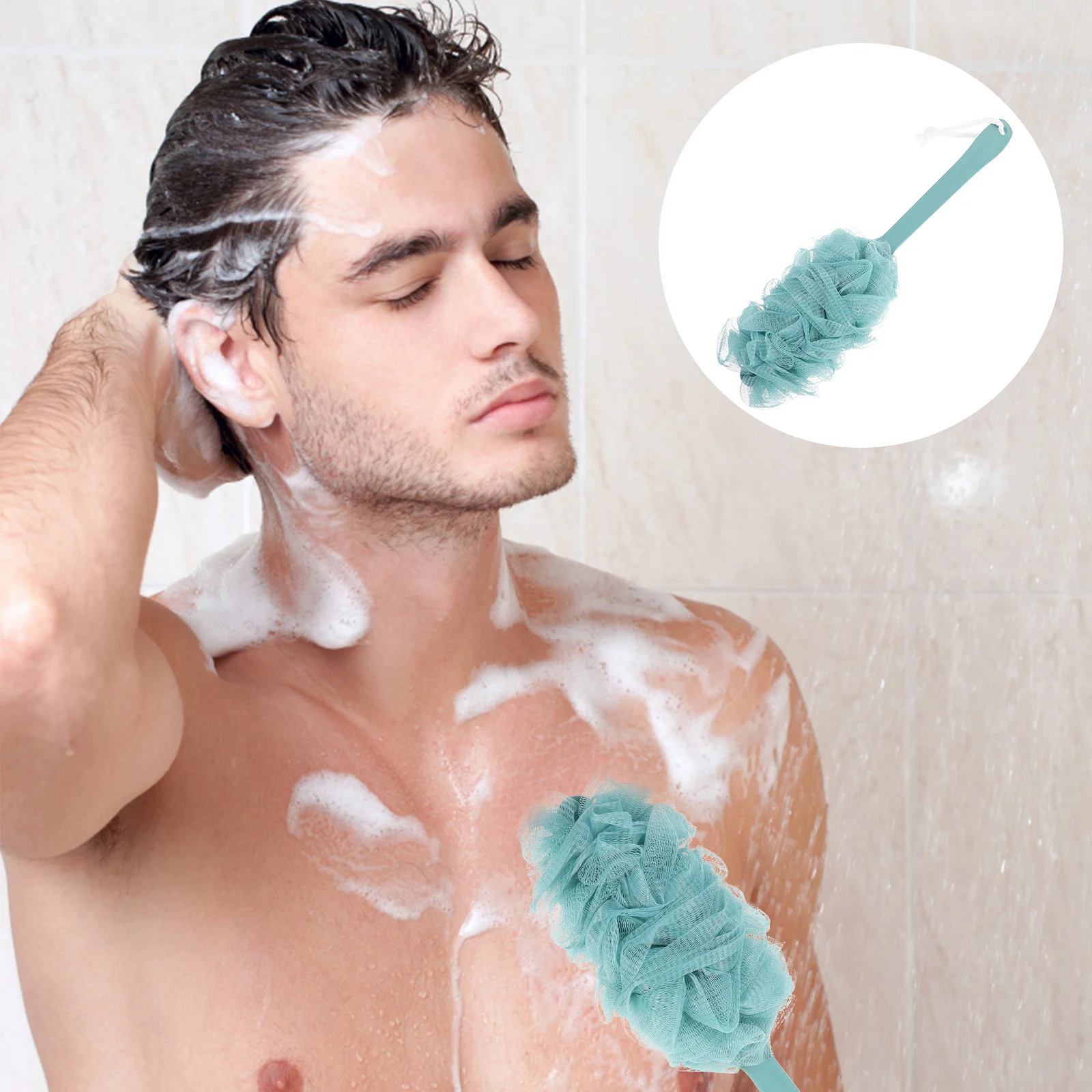 

Brush Bath Bodyscrubber Handle Showersponge Mesh Cleaner Washer Loofahexfoliator Soft Scrubbe Nylon Hair Exfoliating