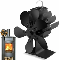 black fireplace 5 blades heat powered stove fan log wood burner eco fan quiet home fireplace fan efficient heat distribution