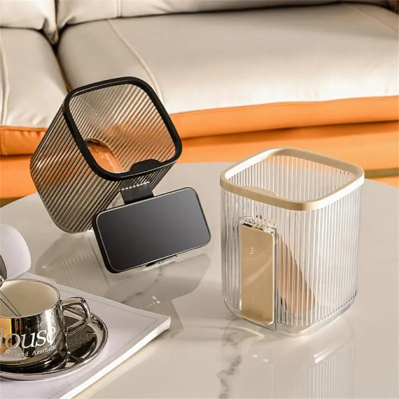 

Garbage Can Yao Hei Mobile Phone Holder Transparent Desktop Mini Creative Pen Holder 12.5*12.5*17cm Multifunction Mini Trash Can