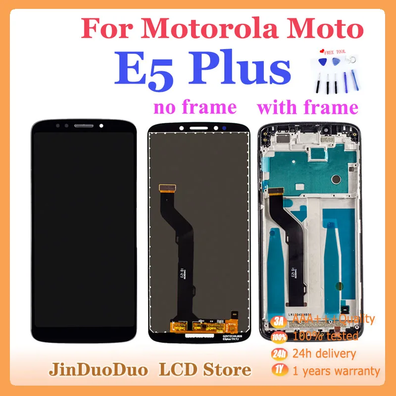 

Сенсорный ЖК-дисплей AAA + для Motorola Moto E5 Plus xt26, дюйма, цифровой преобразователь сенсорного экрана в сборе с рамкой, запасная часть