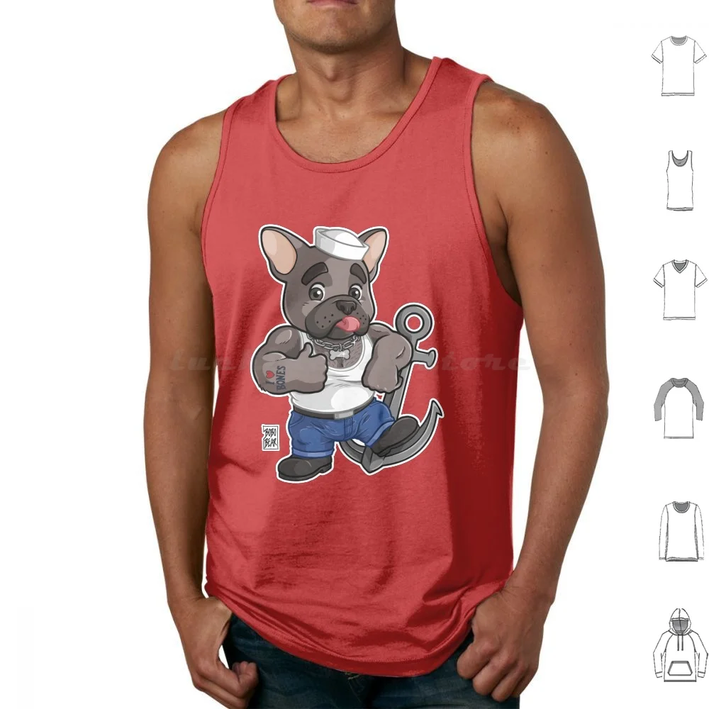 

Frisky Frenchie ( Brindle )-Bearzoo Series Tank Tops Print Cotton Bobobear Bobobearart Bobo Bear Bear Bear Week