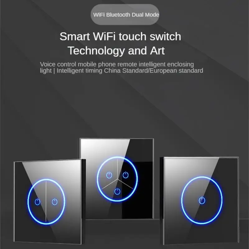 

Tuya Wifi Smart Swich EU 1/2/3Gang Light Switch APP Remote Control Wall Glasses Panel Touch Sensor Switch Smart Home