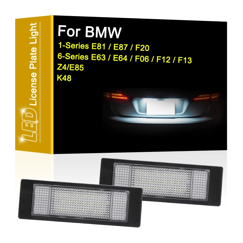 

LED Number Plate Lamp For BMW 1-Series E81 E87 F20 6-Series E63 E64 F06 F12 F13 Z4/E85 K48 White License Plate Light Assembly