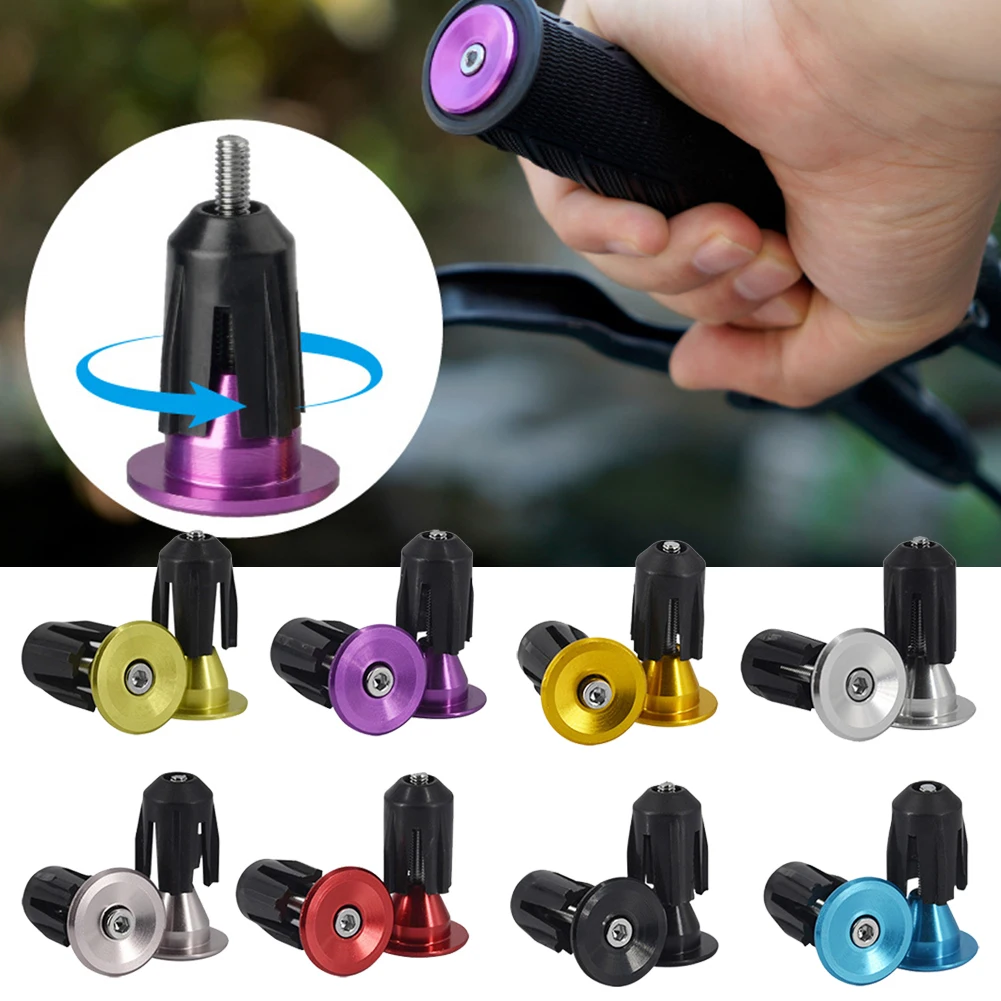

1pair Bike Handlebar End Plug Aluminum Alloy Lock MTB Handle Bar Grips Cover Cap Replacement Mountain Bikes Handlebar End Cap
