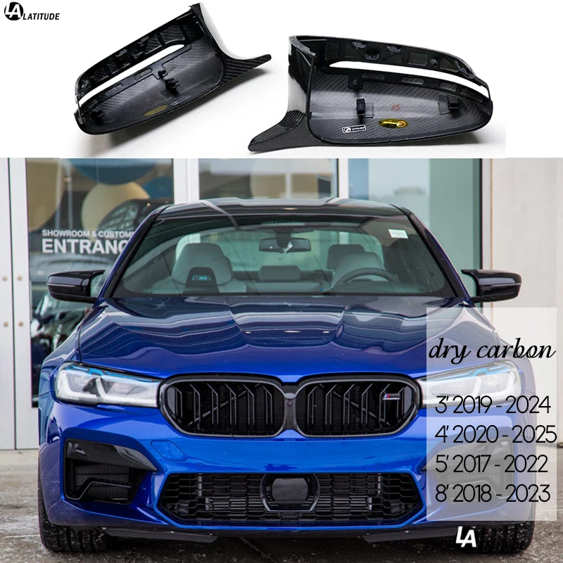 G20 Mirror Cover, Dry Carbon Door Mirror Cap Case Shell Overlay for BMW 2016 - 2024 3 4 5 7 8 Series G30 G22 G11 G14 (LHD Only)