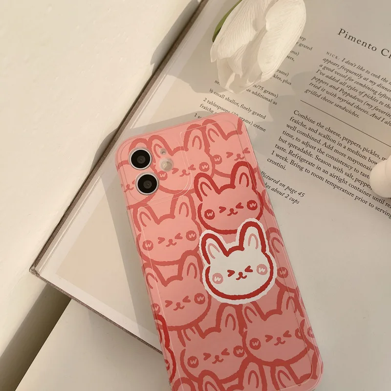 Cartoon Full Screen The Rabbit Phone Case For iphone 14 13 12 11 Pro Max X XR XSMAX 7 8 Plus SE TPU Case Cover New Products