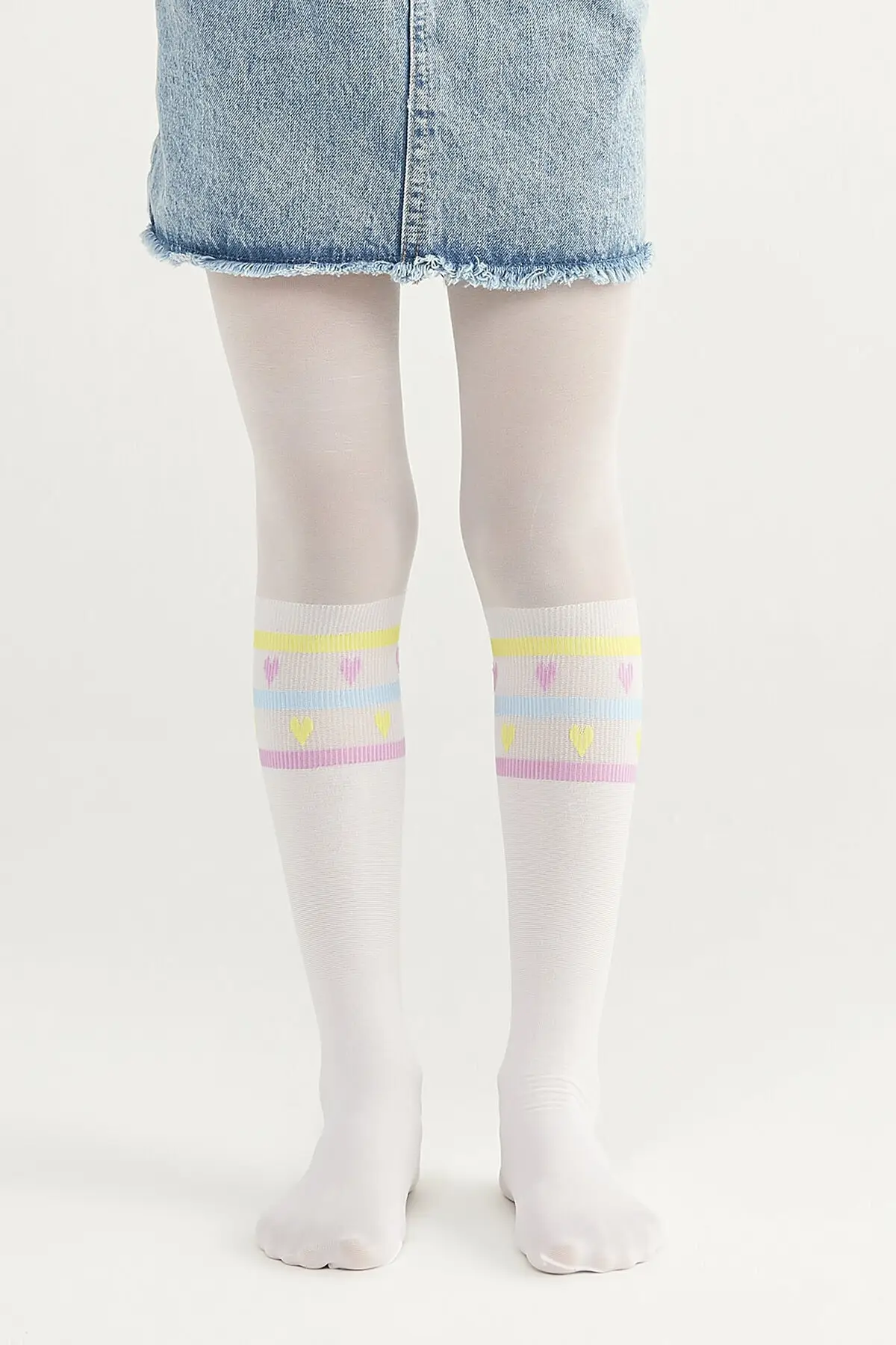 

Белые Симпатичные Мини-колготки с сердечками, нижнее белье