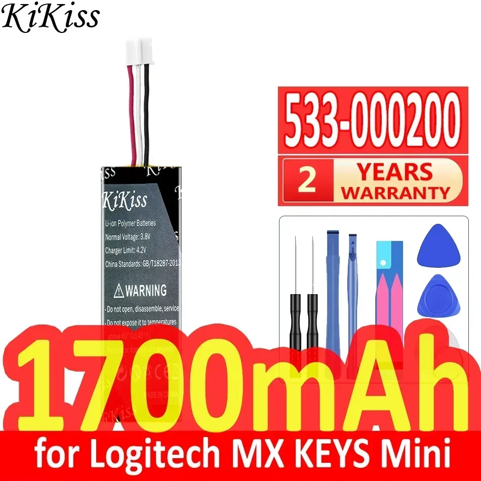 Аккумулятор KiKiss 1700 мАч 533- 000200 533000200 Для Logitech MX KEYS Mini YR0084 920- 010514 Клавиатура