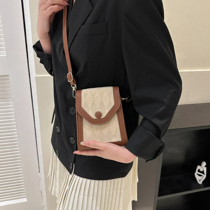 Лоскутная сумка контрастных цветов для мобильного телефона новые винтажные